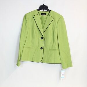 Black Label Plus Women's Palm Lime Green and Black 2 Button Blazer NWT
